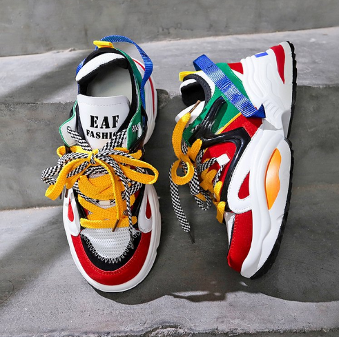 Trendy Colorful Flat Sneakers for Women (Dad Shoes)