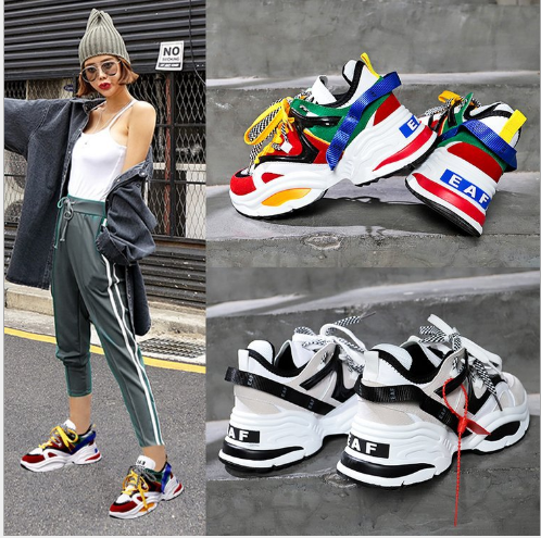 Trendy Colorful Flat Sneakers for Women (Dad Shoes)